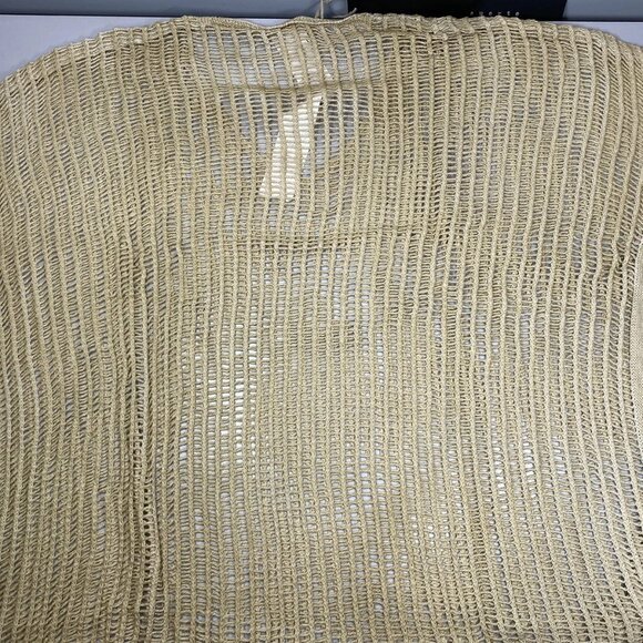 Sanctamuerte Women's Long Mesh Maxi Sweater Size S Sand Shell/Gold – V-Neck, - Picture 4 of 9